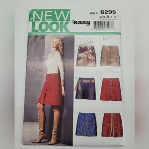 ✨4/$20✨New Look 6299 Skirt Sewing Pattern Uncut Size 8-18
